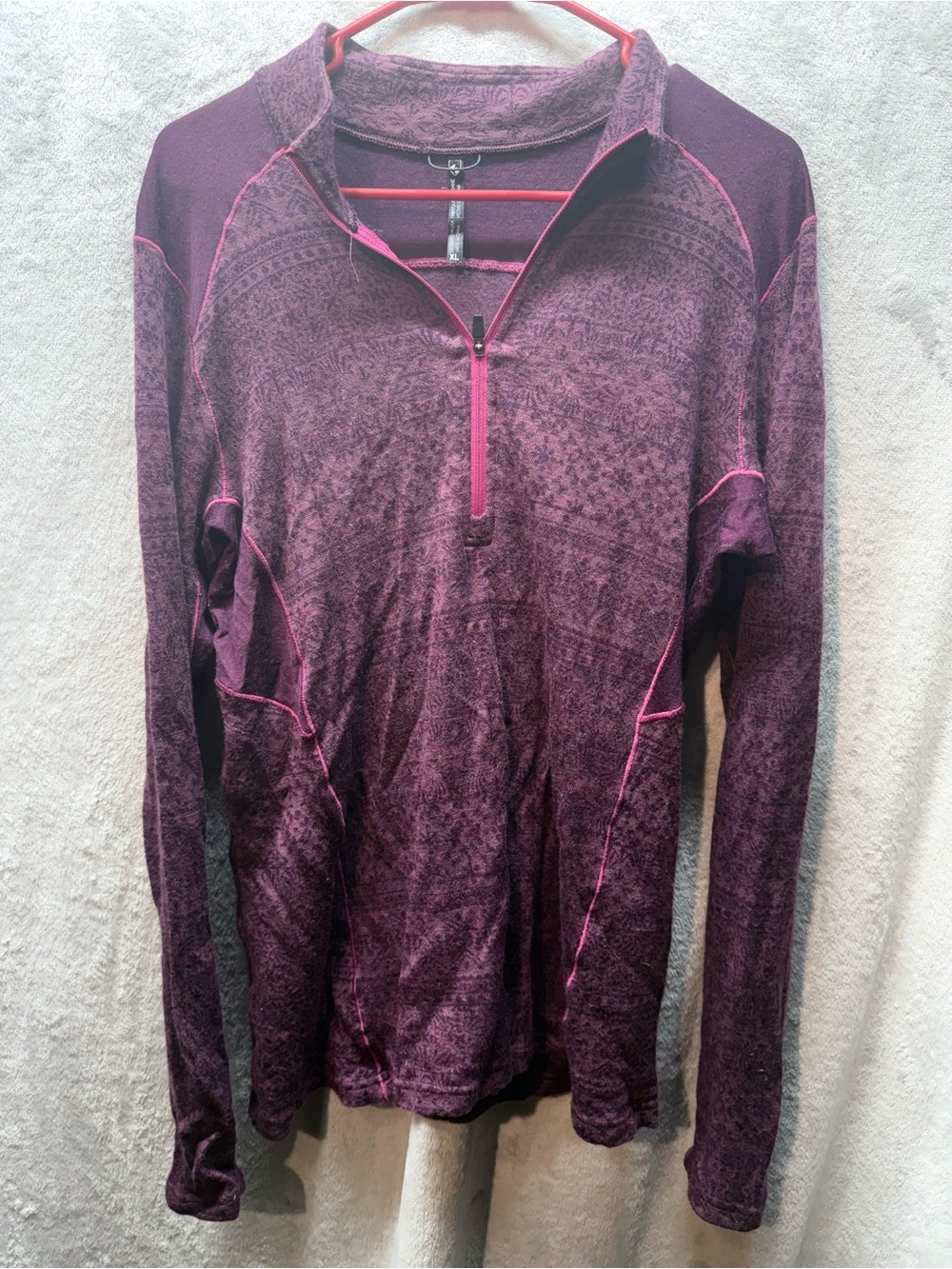 KÜHL Women's XL Purple 1/4 Zip Performance Pullover Hiking Outdoor Sweater